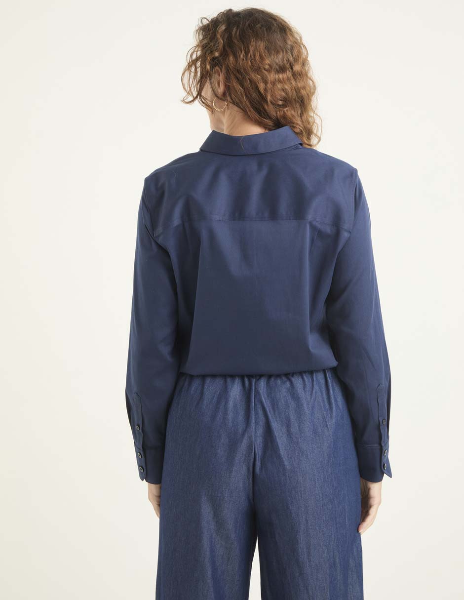 Blusa camisera manga larga para mujer 2