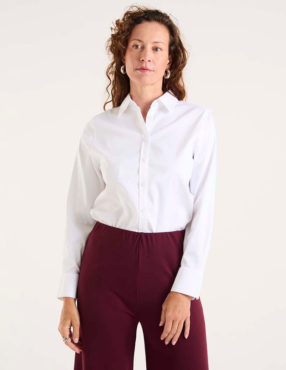 Blusa camisera manga larga para mujer