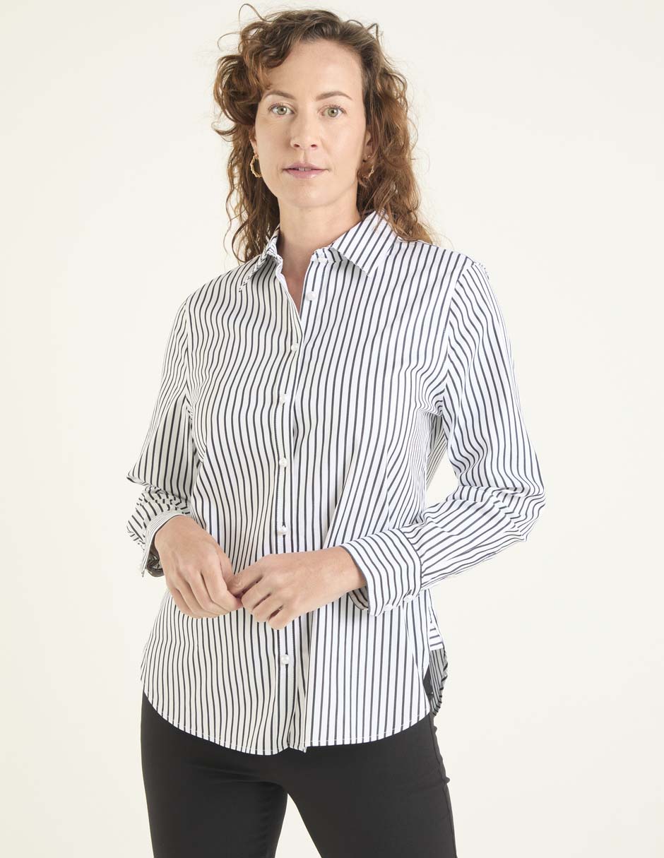 Blusa camisera manga larga para mujer