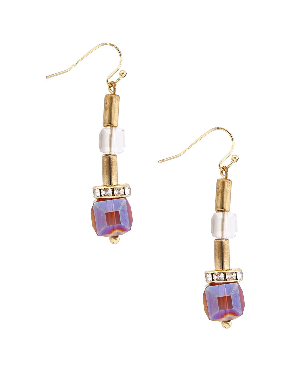 Aretes largos con acabado brillante 2