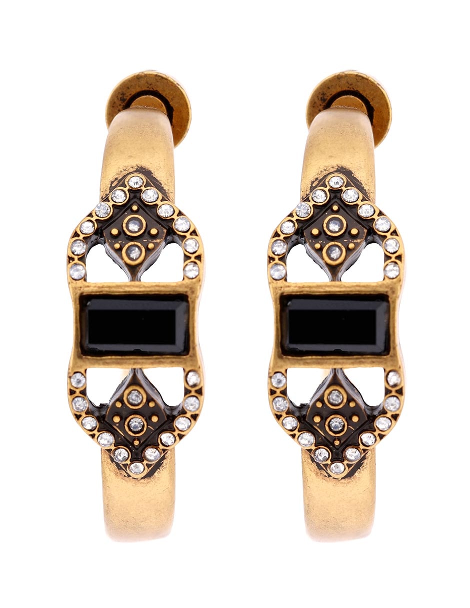 Aretes de aro ciruculares con acabado pavé
