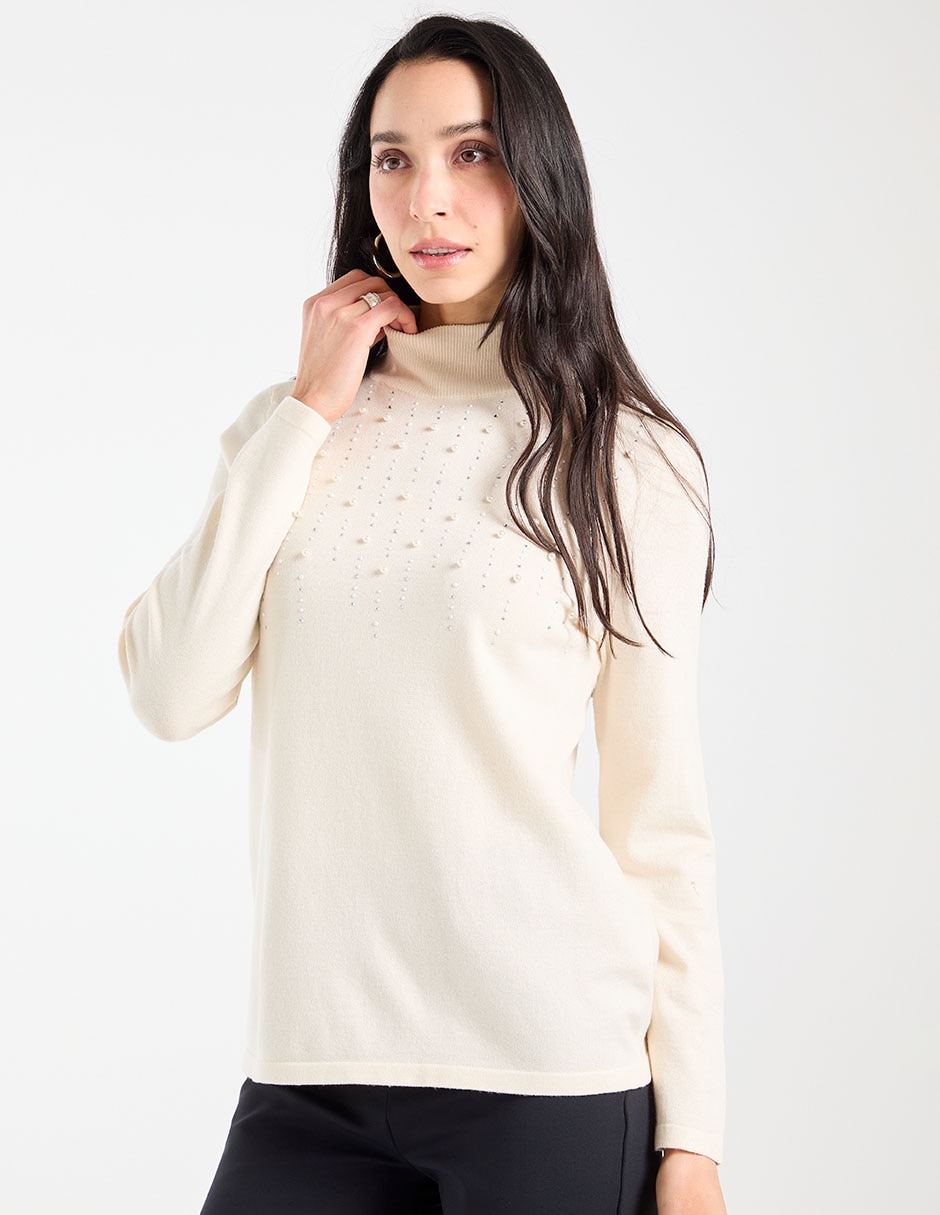 Suéter cuello alto para mujer
