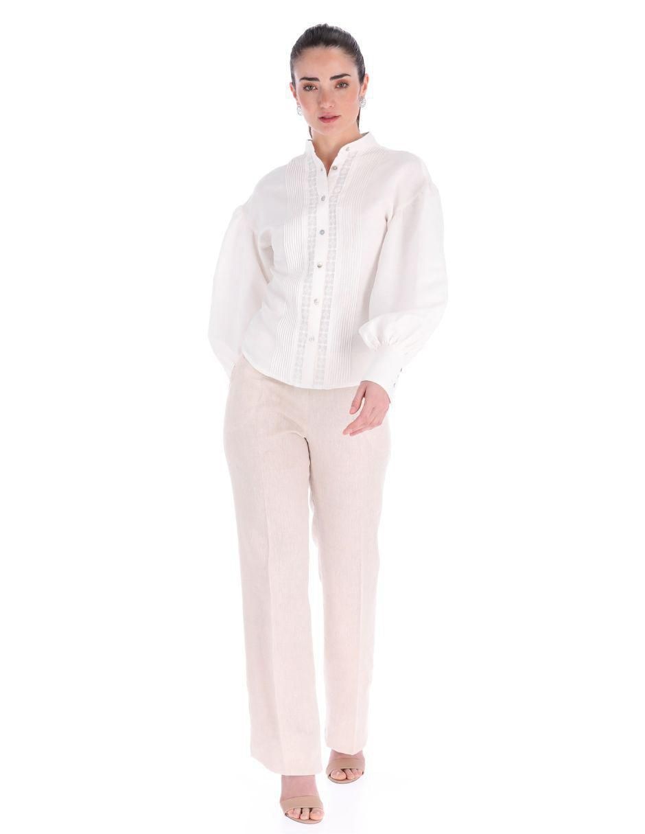 Blusa camisera manga larga para mujer
