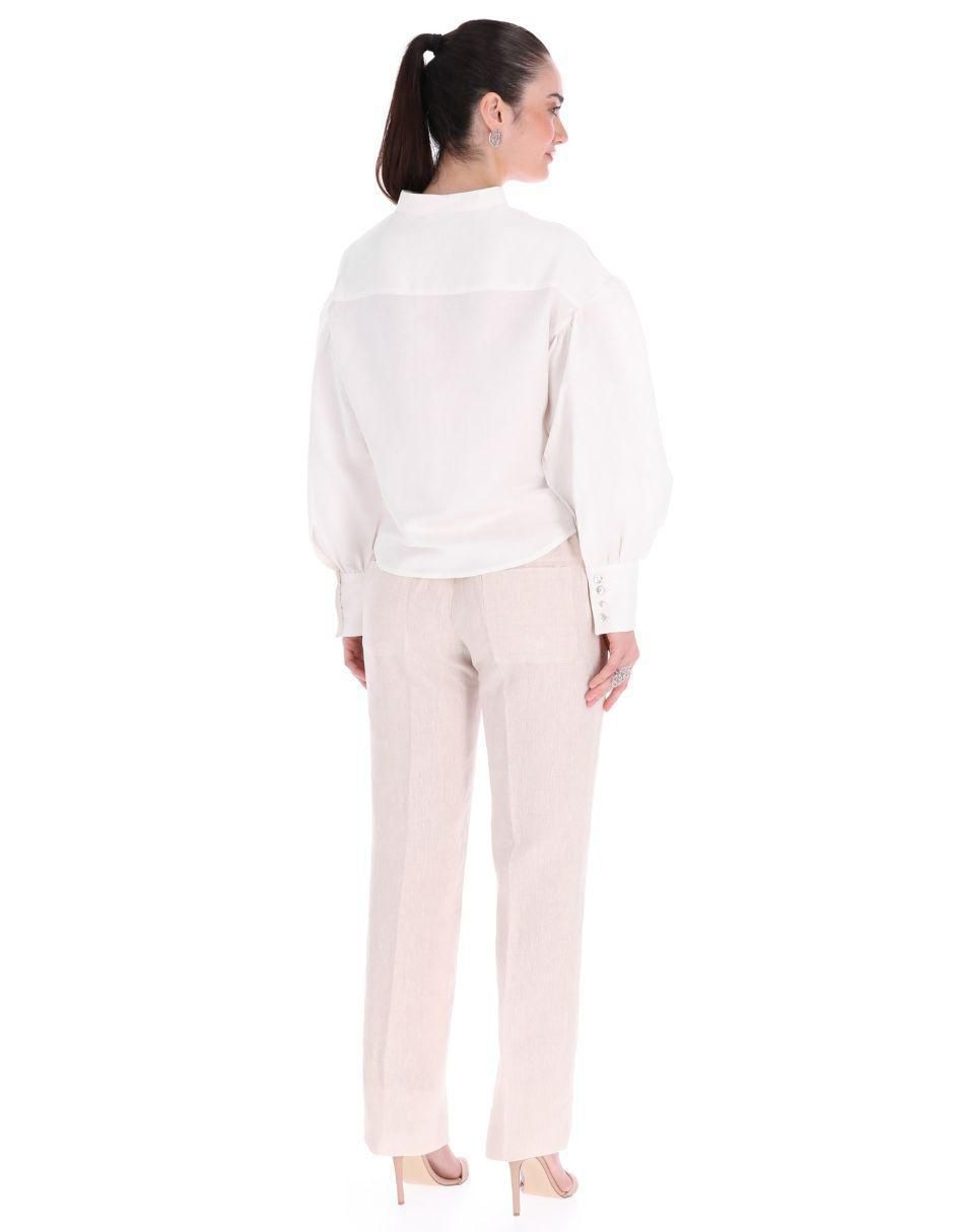 Blusa camisera manga larga para mujer 4