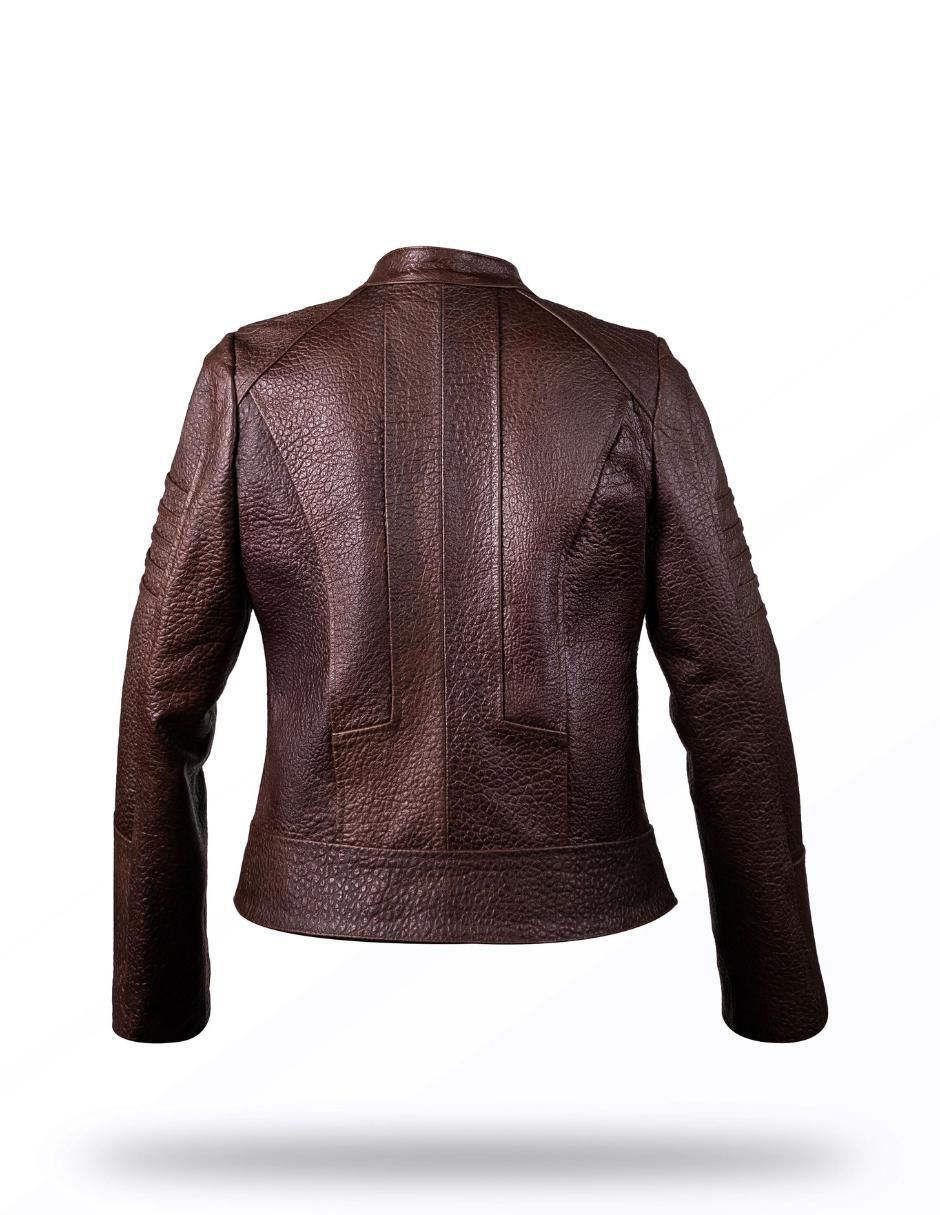 Chamarra casual de piel para mujer 3