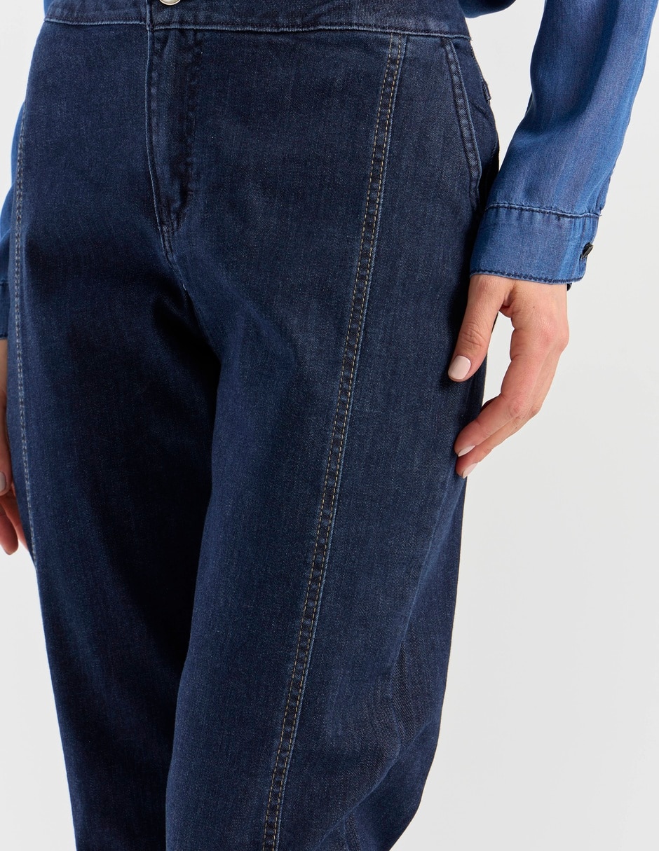 Jeans straight a la cintura para mujer 4
