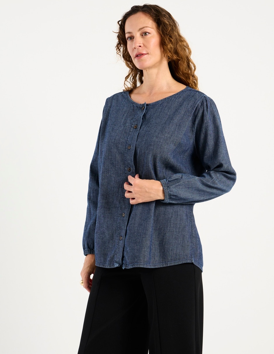 Blusa manga larga para mujer