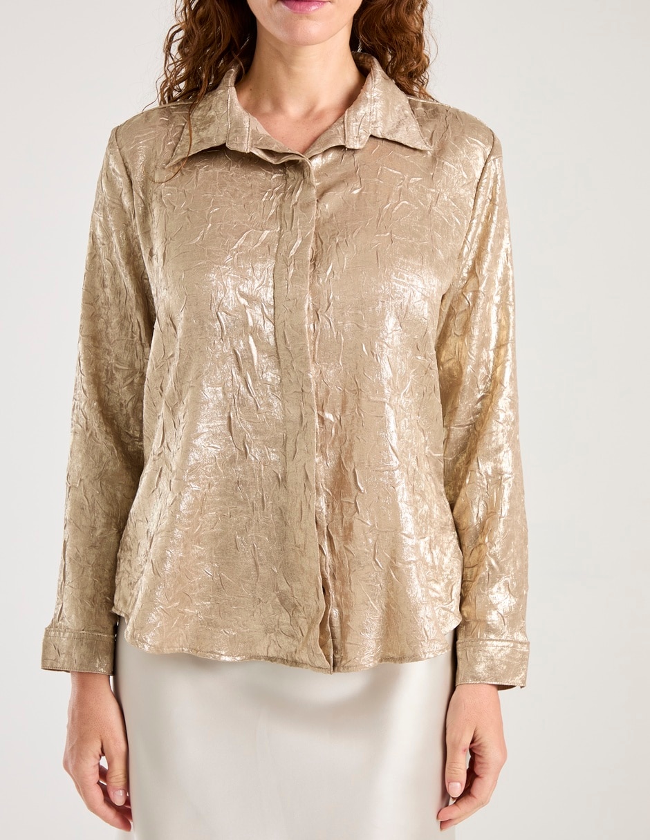 Blusa camisera manga larga para mujer 5
