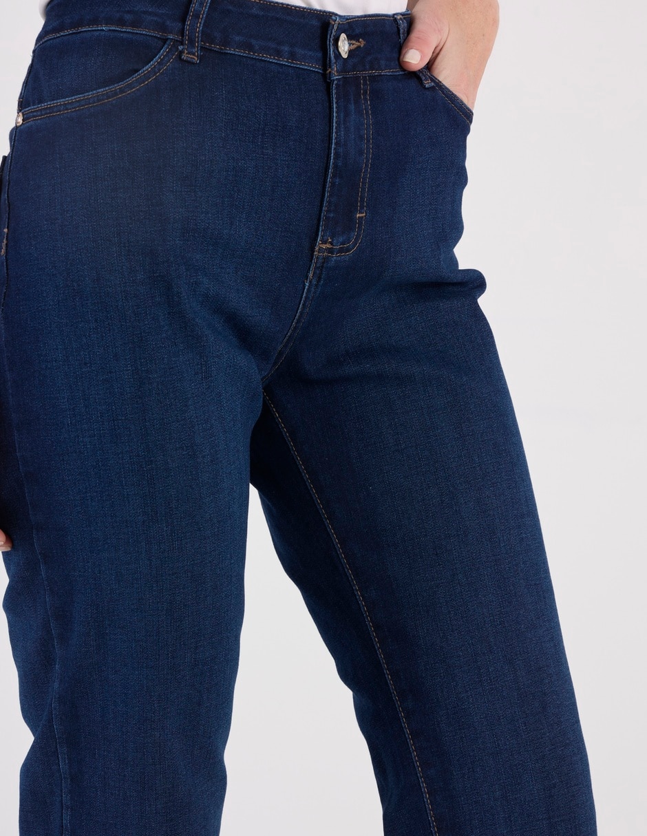 Jeans straight corte cintura para mujer 4