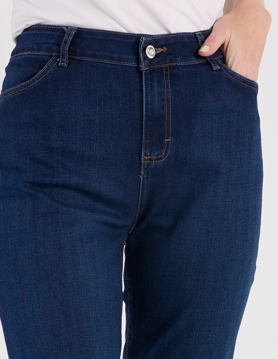 Jeans straight corte cintura para mujer 5