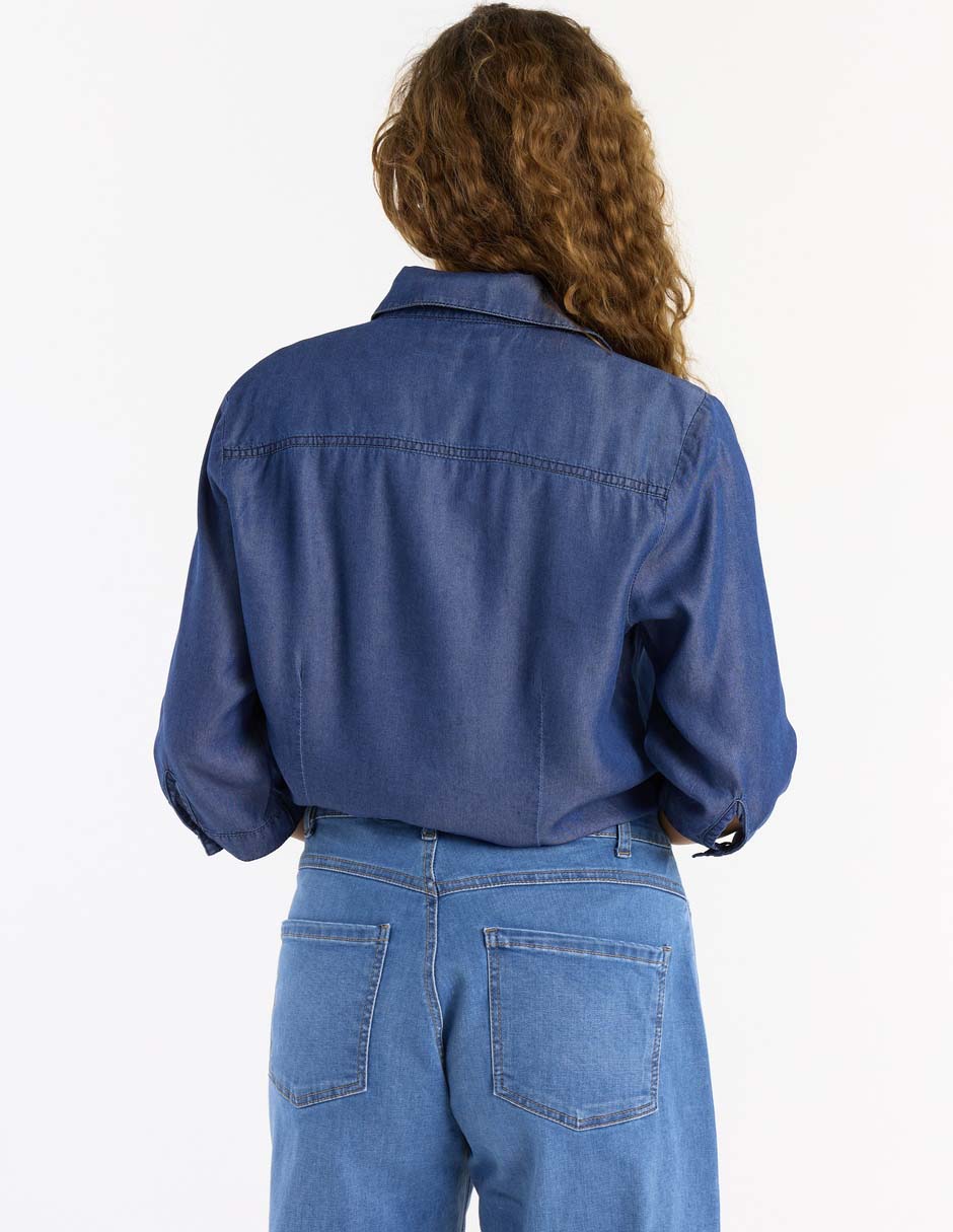 Blusa camisera manga 3/4 para mujer 2