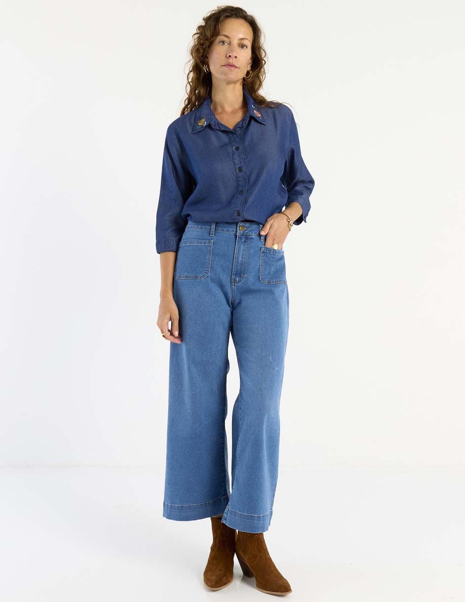 Blusa camisera manga 3/4 para mujer 3