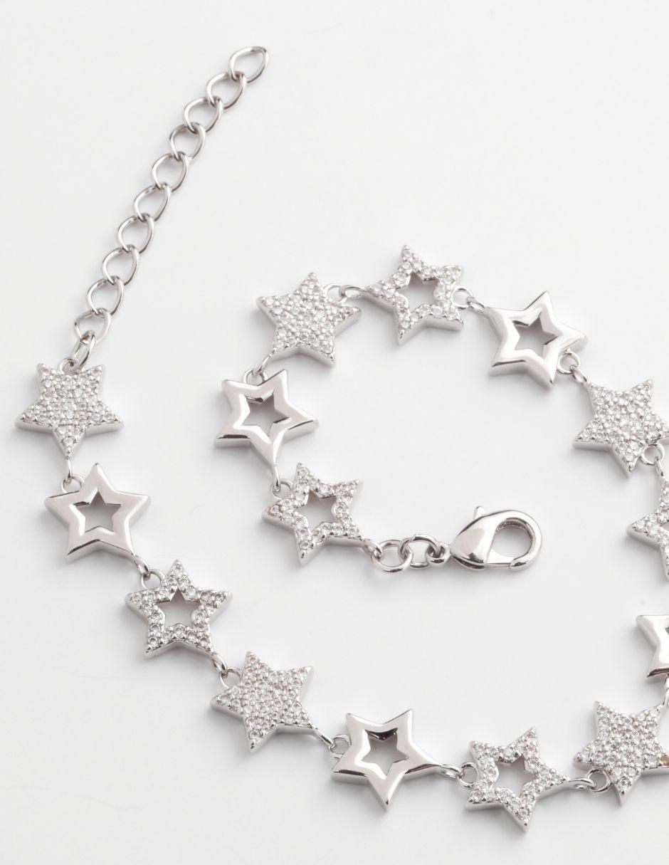 Pulsera Estellara con acabado baño rodio