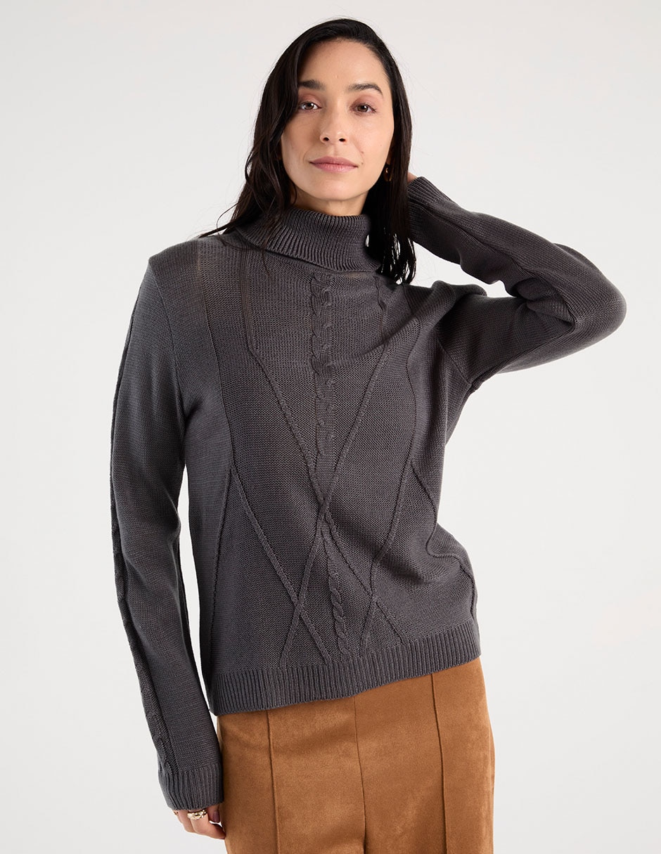 Suéter cuello tortuga para mujer