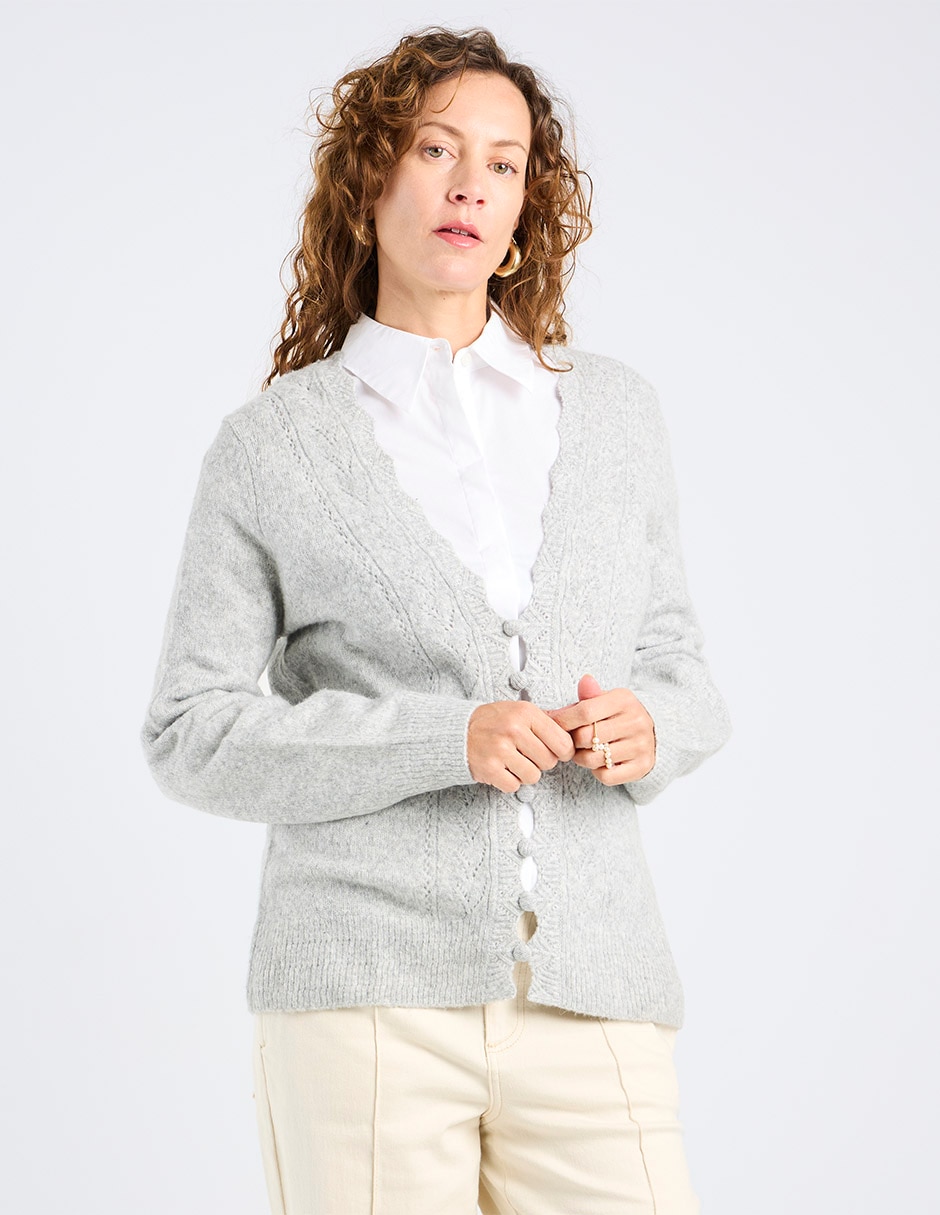 Suéter cuello v para mujer