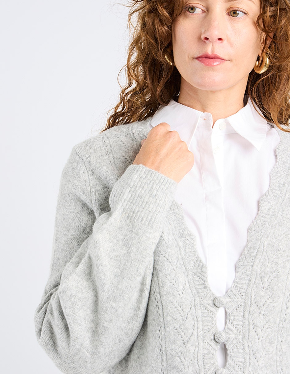 Suéter cuello v para mujer 4