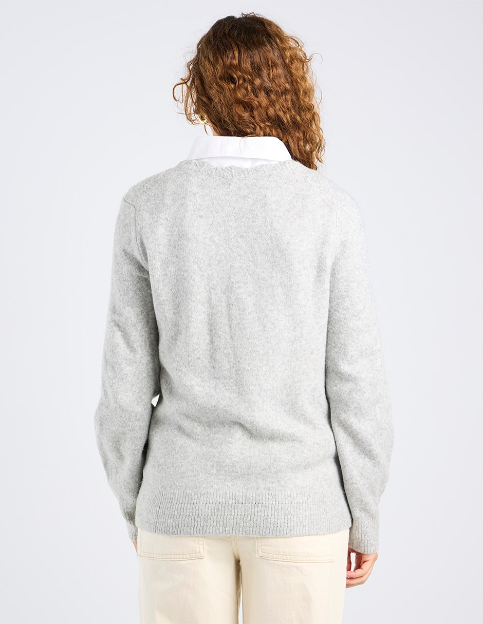 Suéter cuello v para mujer 6