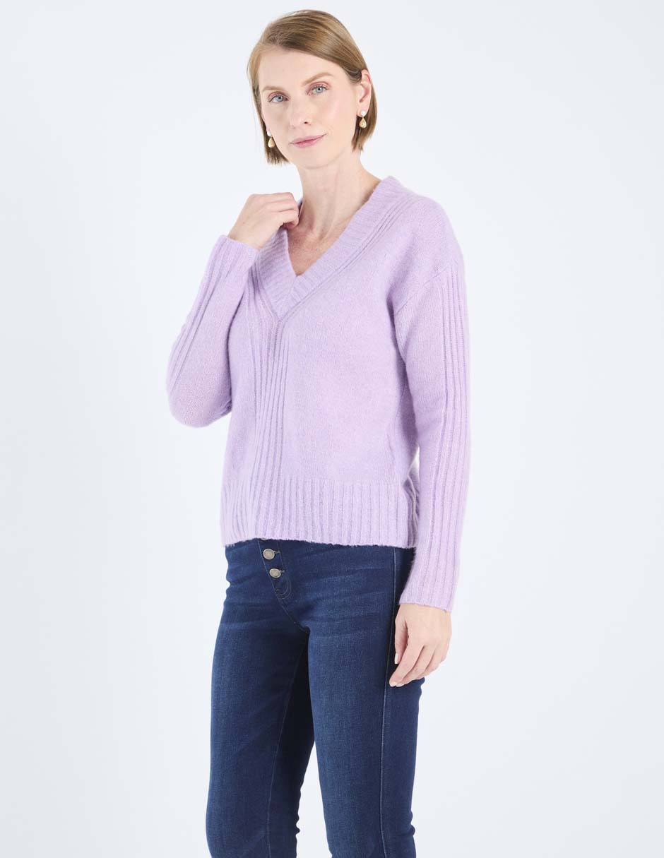 Suéter cuello v para mujer