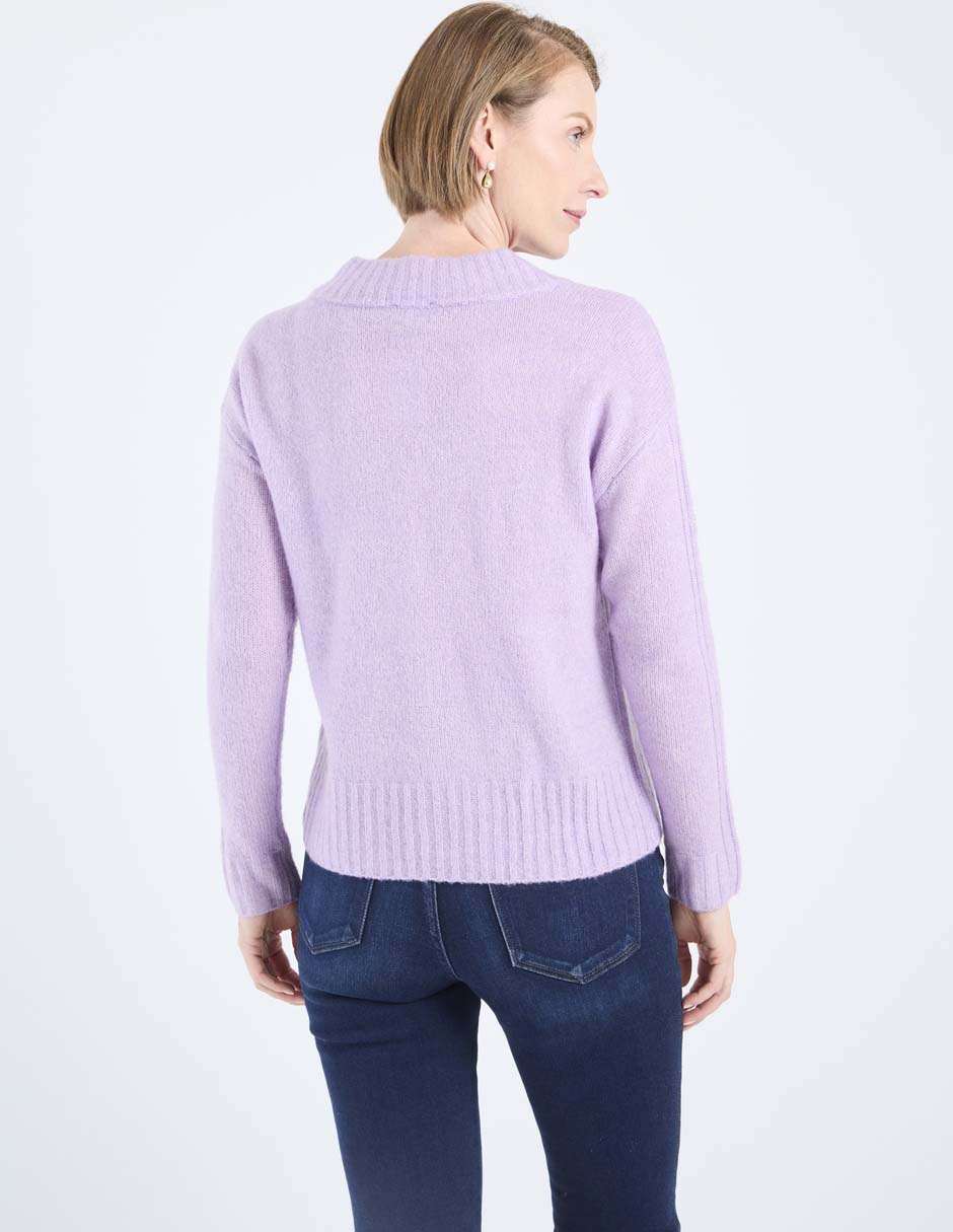 Suéter cuello v para mujer 2