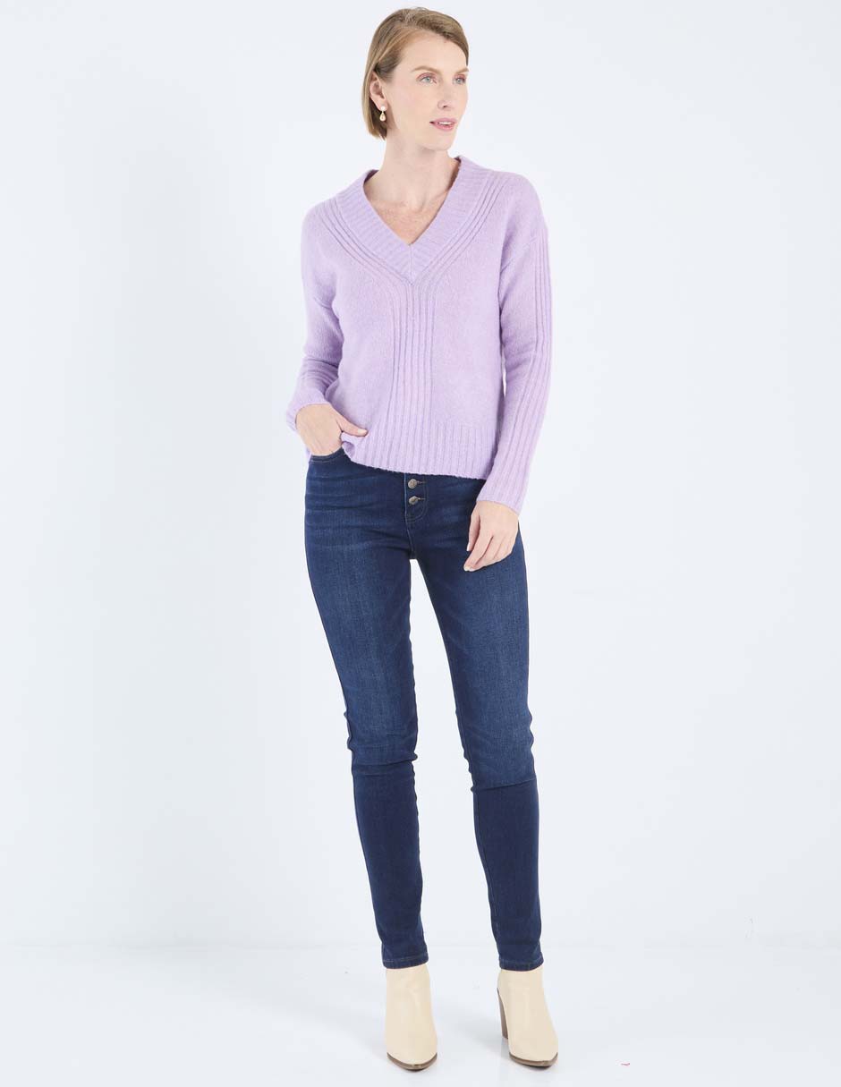 Suéter cuello v para mujer 3