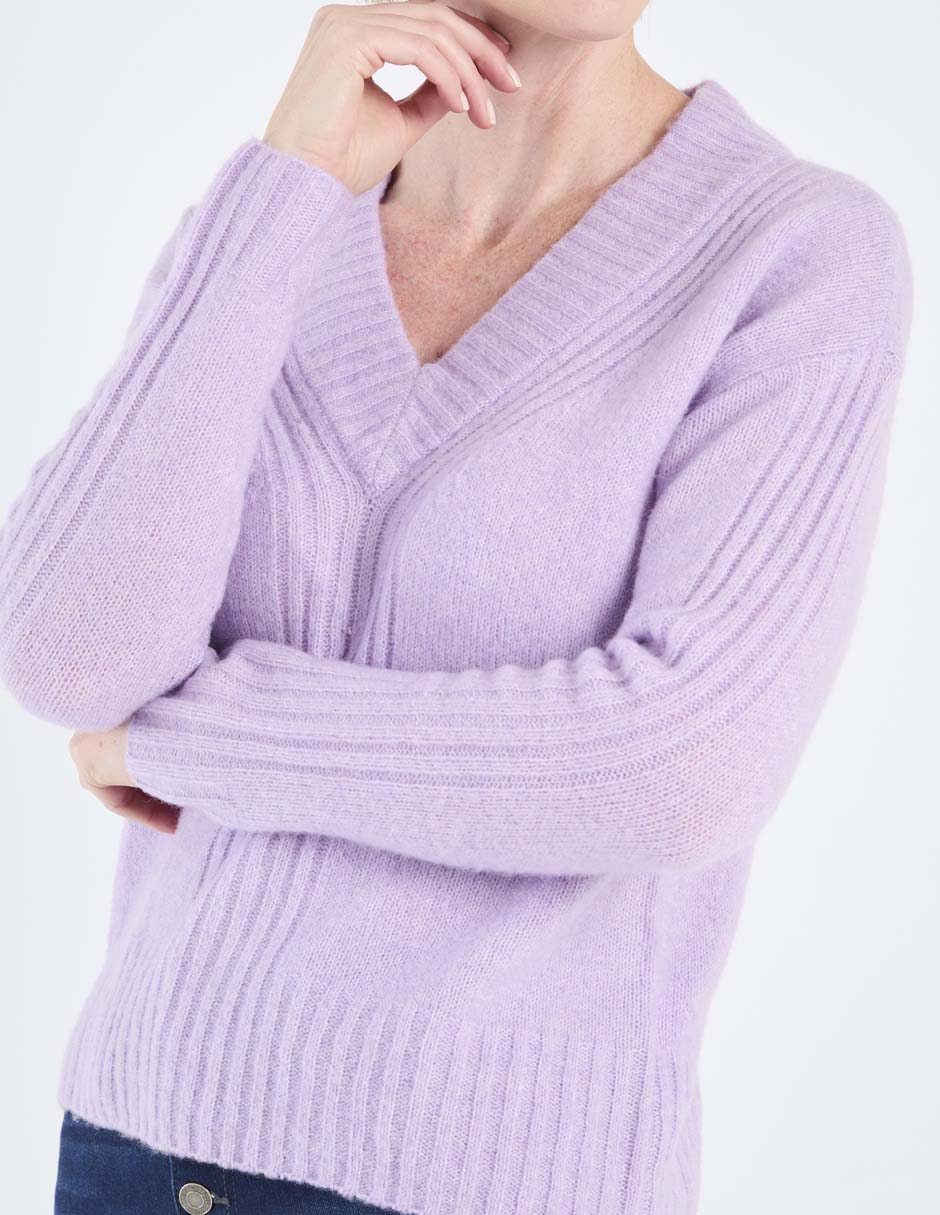 Suéter cuello v para mujer 4