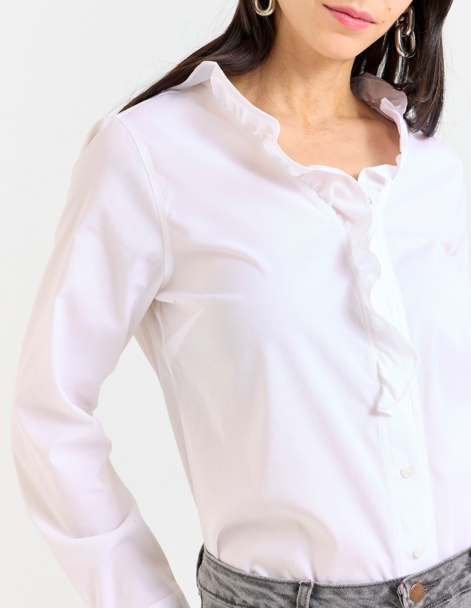 Blusa camisera manga larga para mujer 4