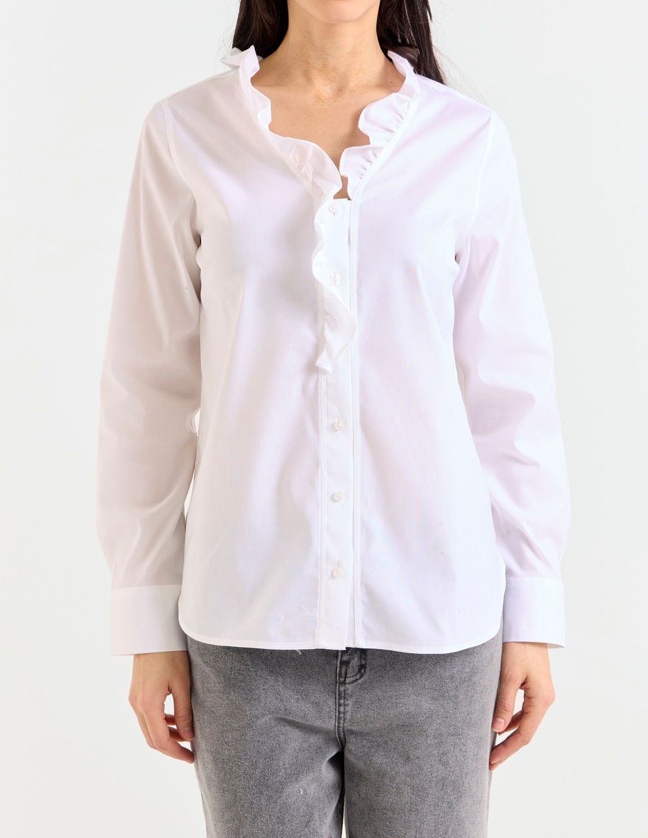 Blusa camisera manga larga para mujer 5