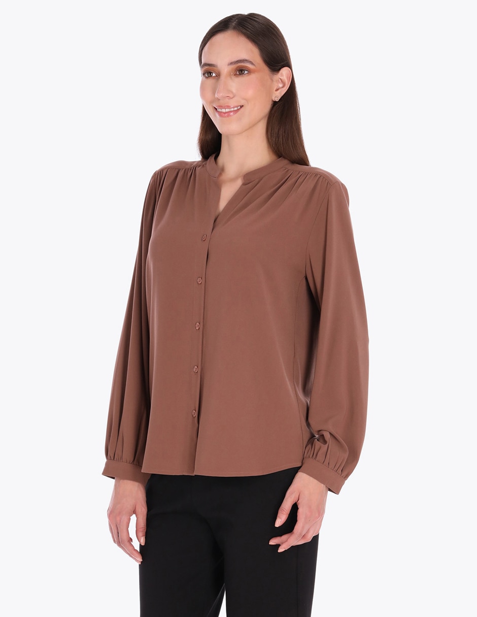 Blusa camisera manga larga para mujer Blusa camisera manga larga para mujer