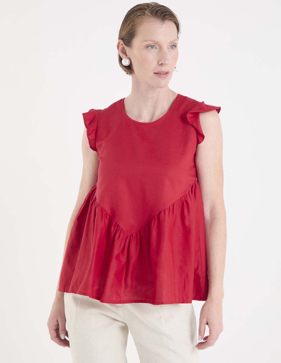 Blusa manga corta para mujer
