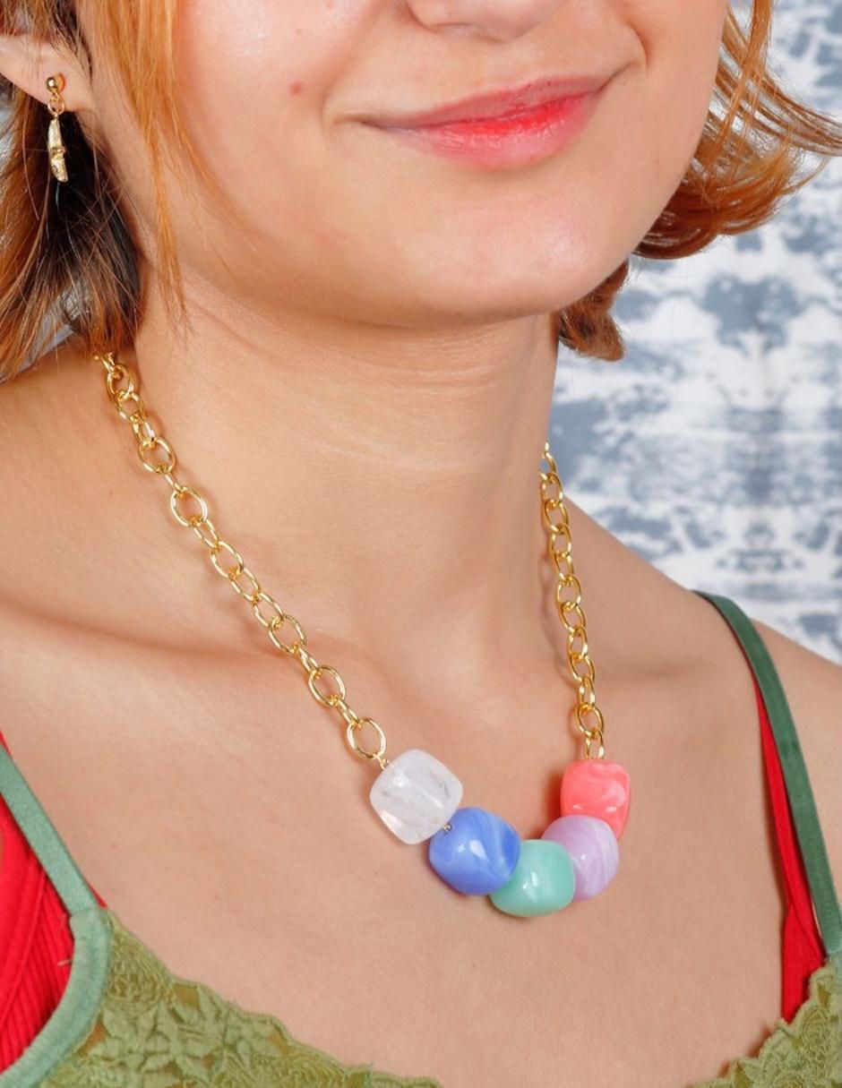 Collar cuadrado Vitrana de baño de oro 18 K 6