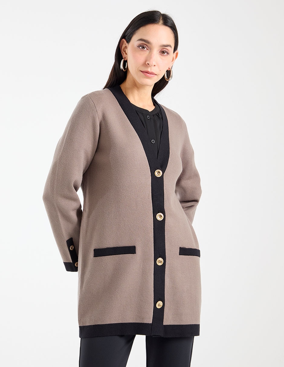 Suéter cuello V para mujer