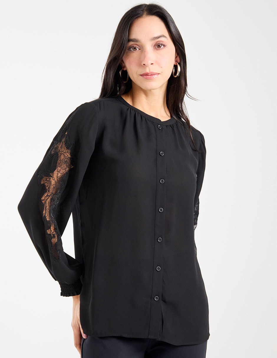 Blusa manga larga para mujer