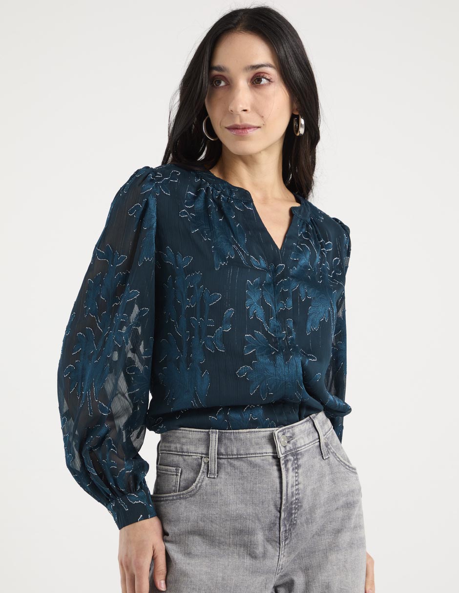 Blusa manga larga para mujer