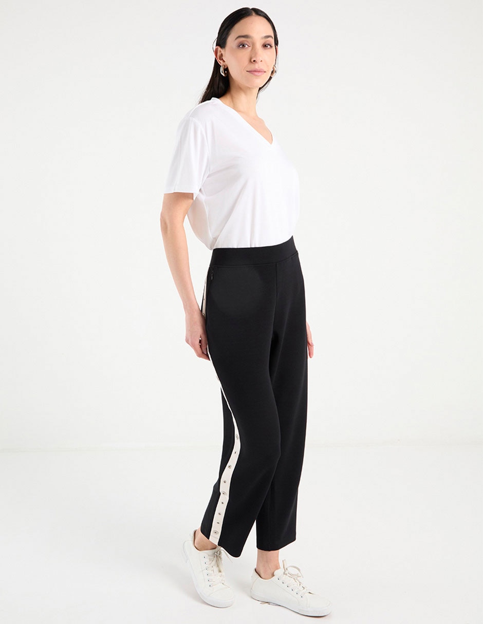 Pants straight con elástico para mujer 3