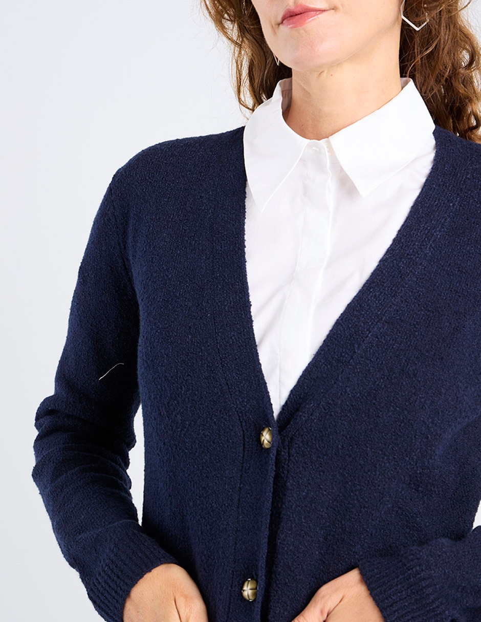 Suéter cuello V para mujer 4