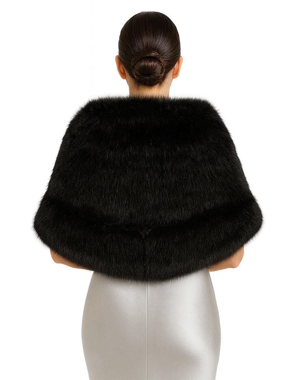 Estola twist side "con estampado" liso "de" pelo sintético "para mujer"