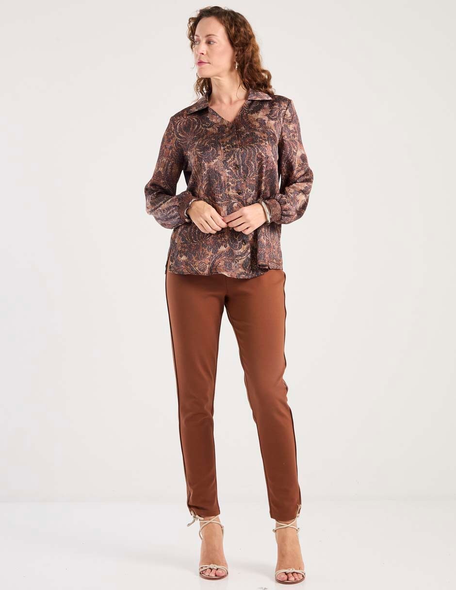 Blusa camisera manga larga para mujer 3