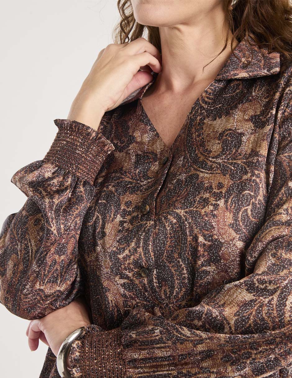 Blusa camisera manga larga para mujer 4
