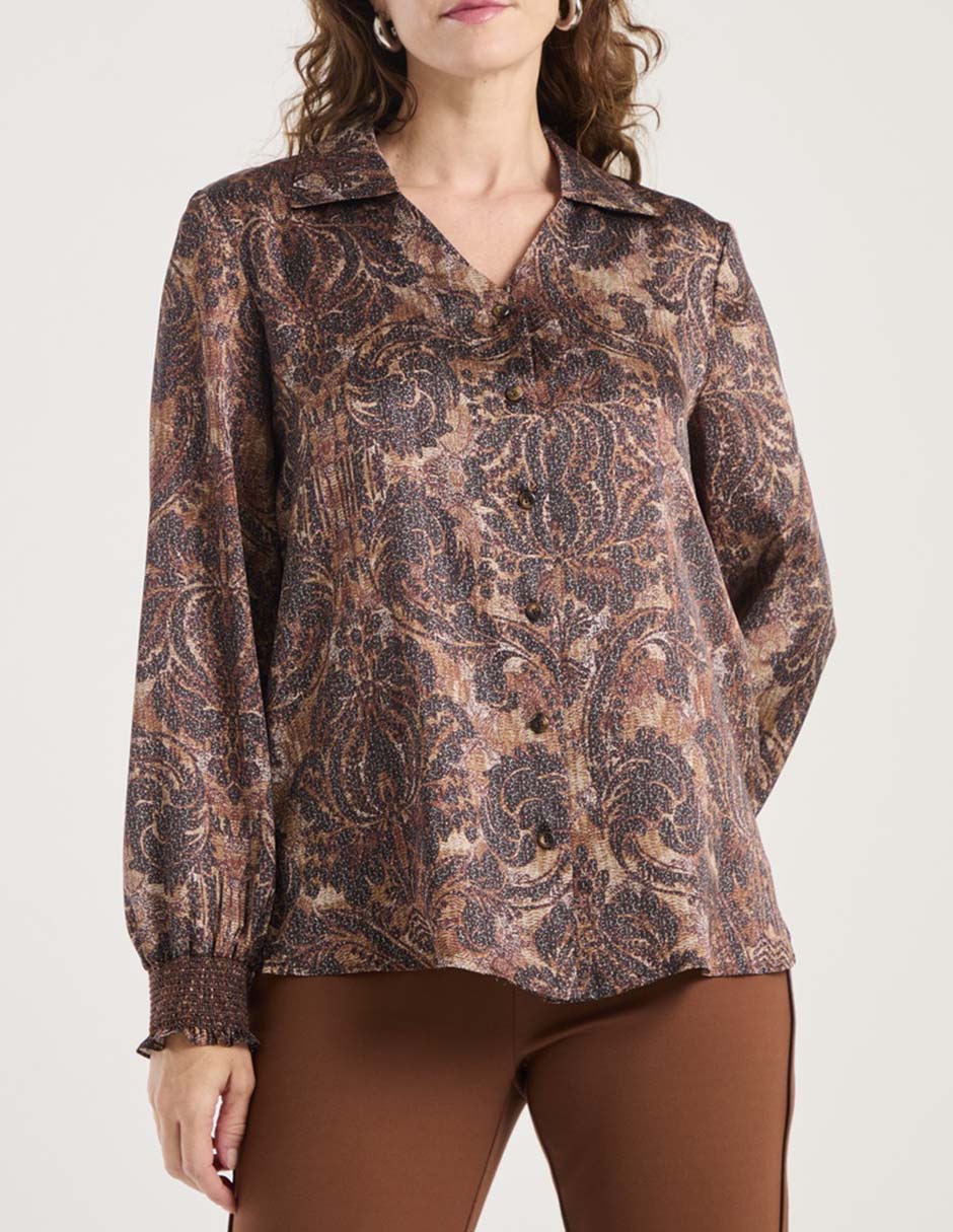 Blusa camisera manga larga para mujer 5