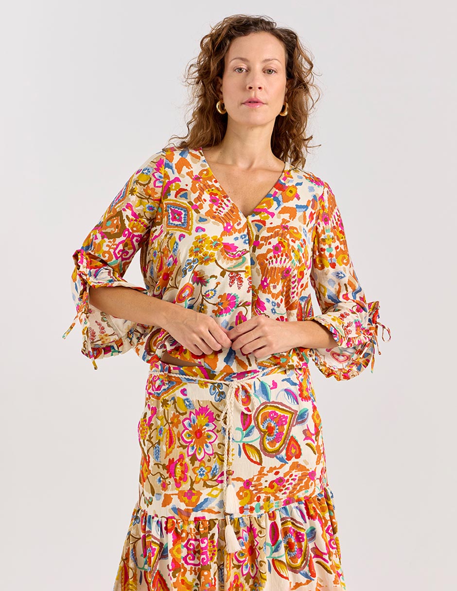 Blusa manga larga para mujer