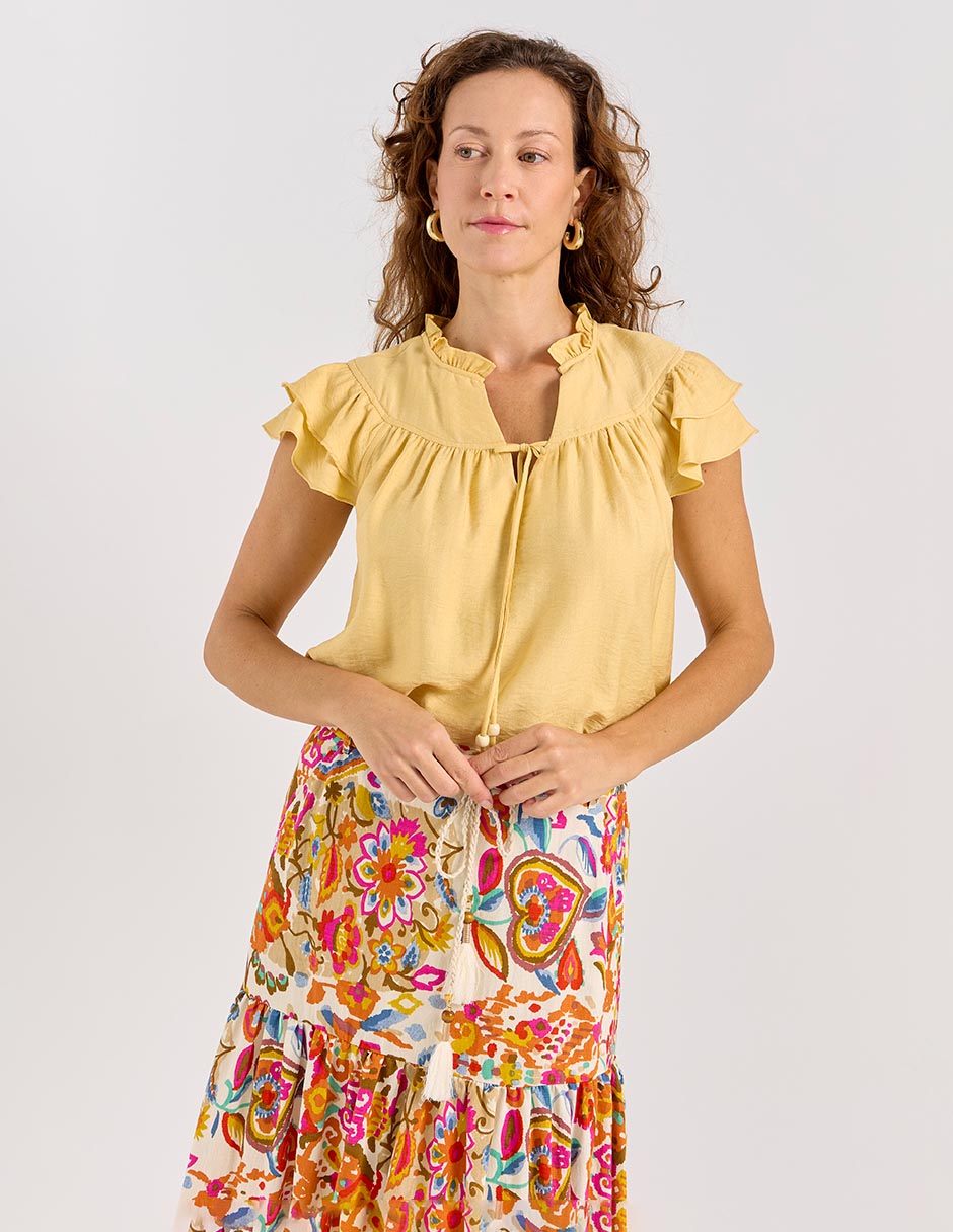 Blusa manga corta para mujer