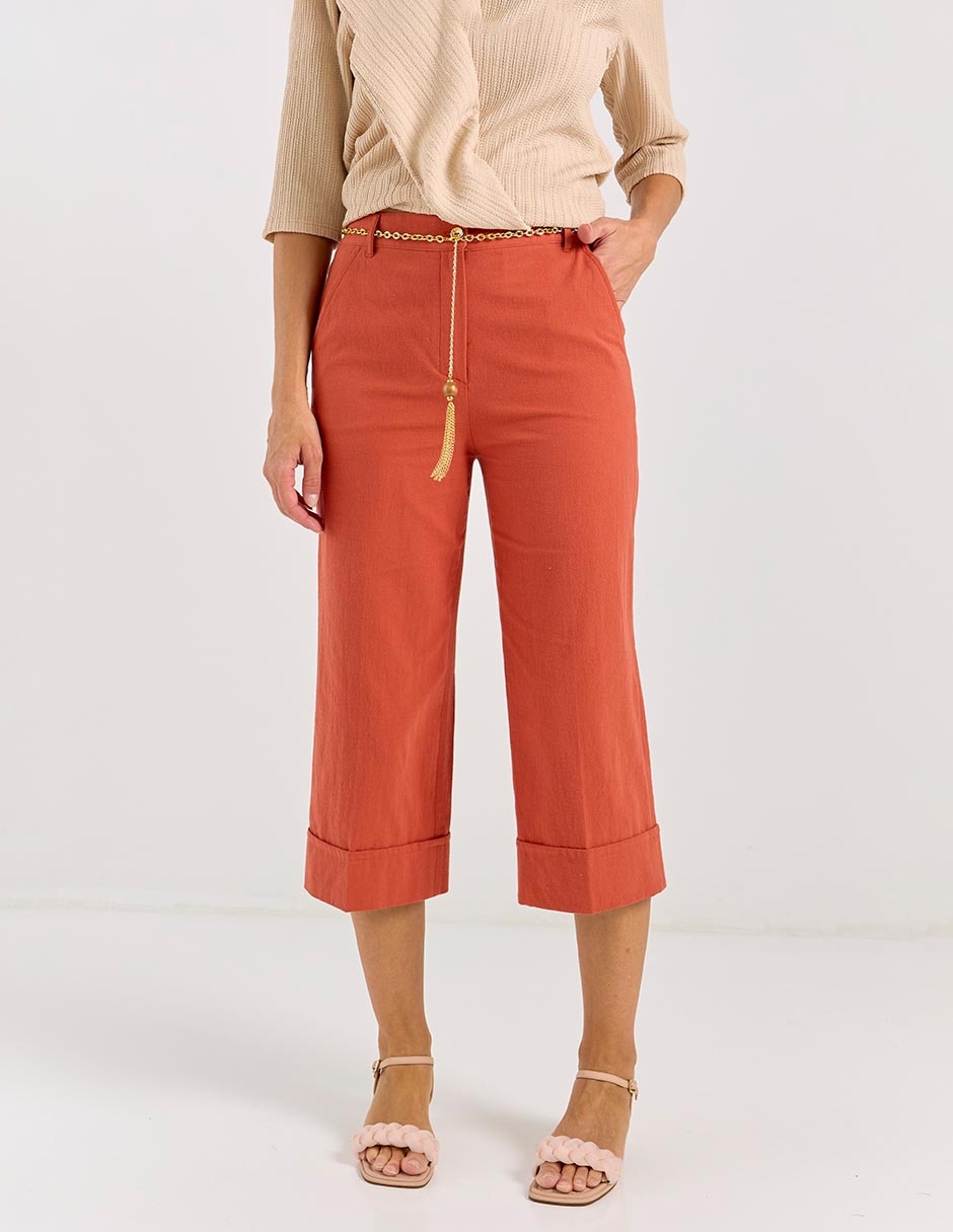 Pantalón capri regular para mujer