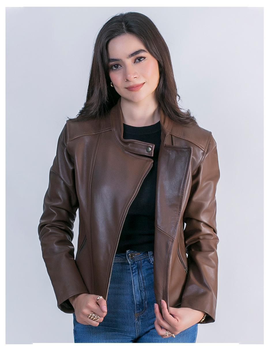Chamarra impermeable de piel para mujer 3