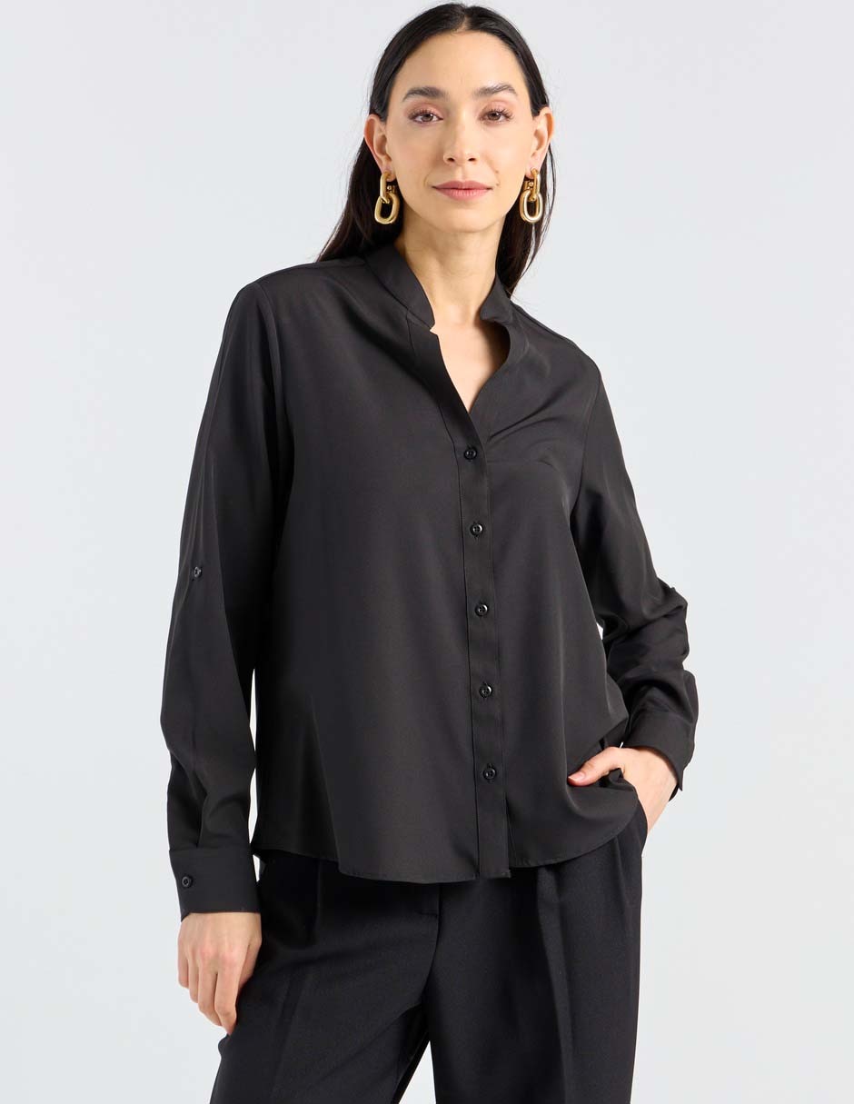 Blusa camisera manga larga para mujer 1