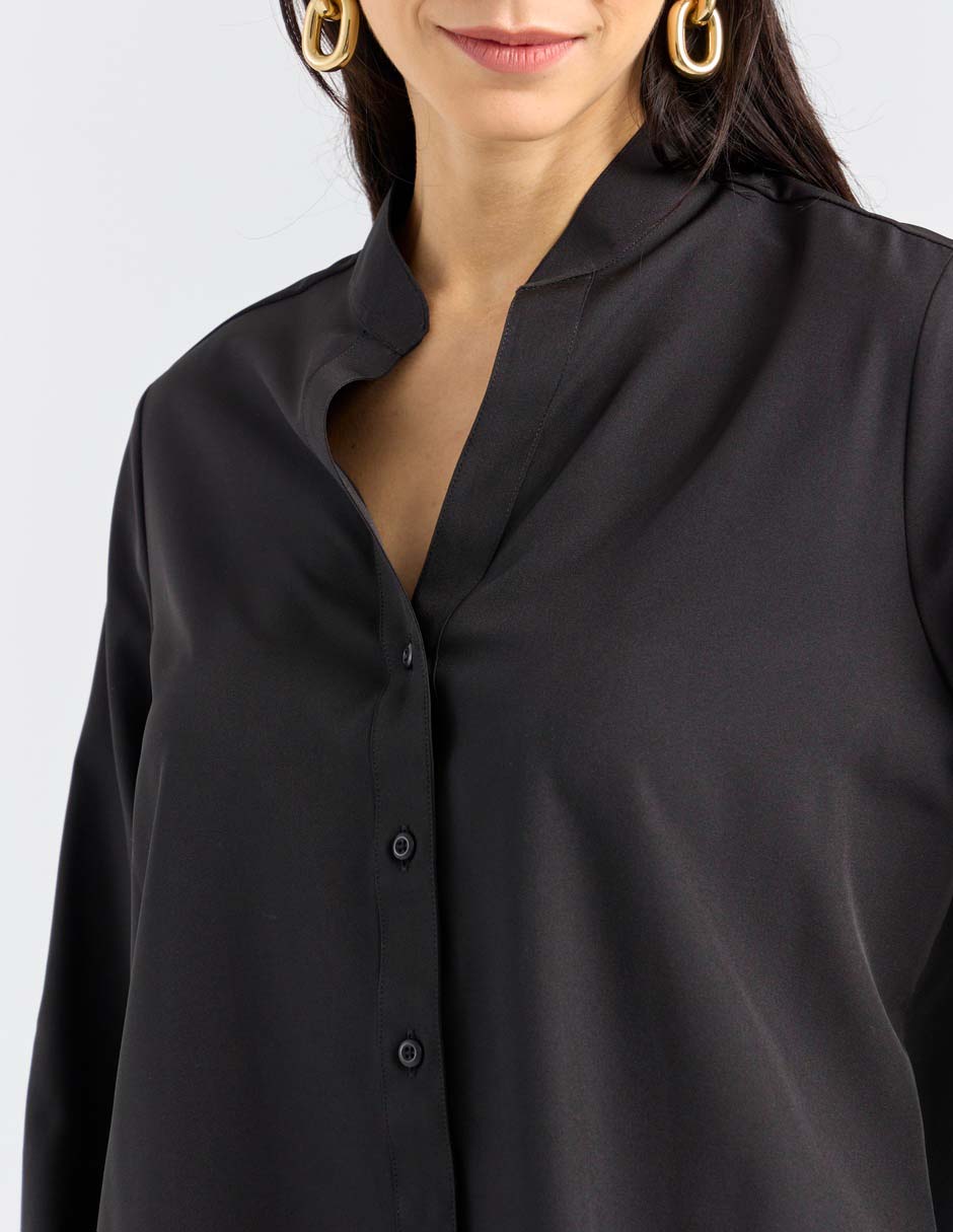 Blusa camisera manga larga para mujer 4