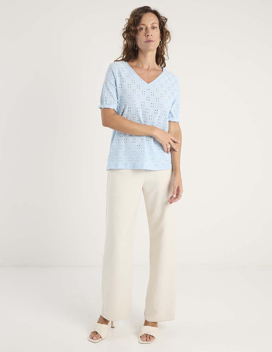 Playera Manga corta cuello V para mujer 3