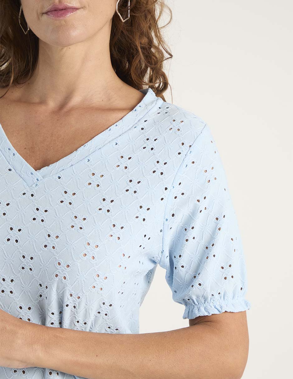 Playera Manga corta cuello V para mujer 4