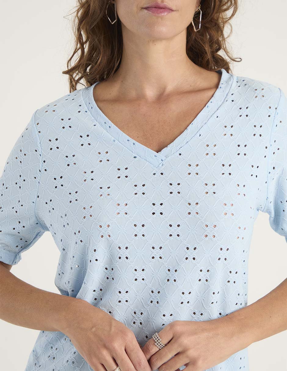 Playera Manga corta cuello V para mujer 5