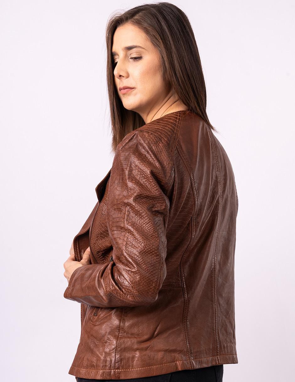 Chamarra casual Italy Donna impermeable de piel para mujer 3