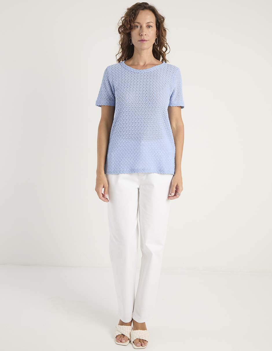 Playera manga corta cuello redondo para mujer 3
